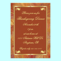 Fall Colours Marbled Paper Thanksgiving Invitation invitations