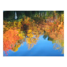 Fall colours reflection photo print