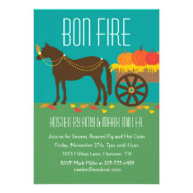Fall Festival Bon Fire Party Invitations