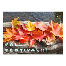 FALL FESTIVAL! Event Invitations Autumn Leaves