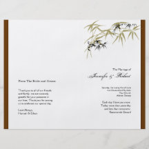 Fall Foliage in Brown and Gold Wedding Program Flyer Design
