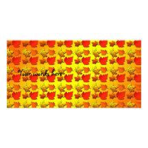 Fall leaf pattern personalized photo card