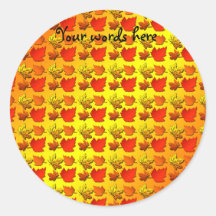Fall leaf pattern round sticker