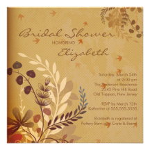 Fall Leaves Bridal Shower Invitation