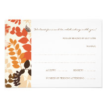 Fall Leaves Collage RSVP Card Wedding Invite