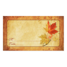 Fall Leaves Special Occasion Place Cards Business Card Templates