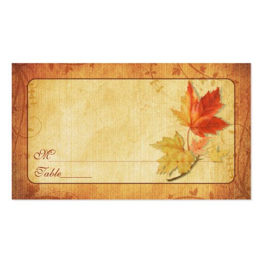 Fall Leaves Special Occasion Place Cards Business Card Templates