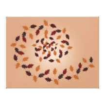 Fall Leaves Spiral Canvas Print