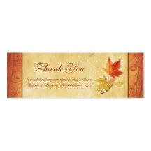 Fall Leaves Wedding Thank You Favour Tags Business Card Templates