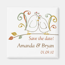 Fall Lovebirds Save the Date Magnets