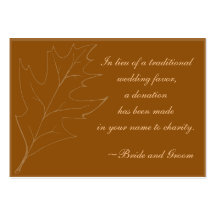 Fall Maple Leaf Wedding Charity Favour Card Business Card Templates