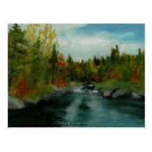 Fall River Oil painting by Lucinda Knowlton Postcards