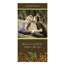 Fall Save the Date Wedding Photocard (4x8) Custom Photo Card