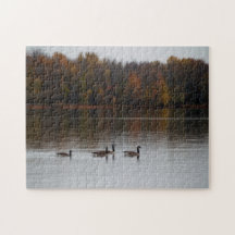 Fall Scene with Geese Puzzle