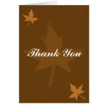 Fall Thank You Note (Blank Inside) Card