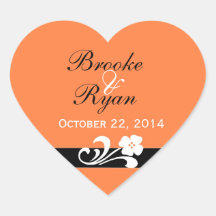 Fall Wedding Heart Sticker