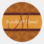 Fall Wedding  Monogram Seal Stickers