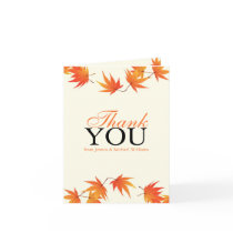 Fall Wedding Thank You Greeting Card