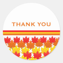 Fallen Leaves Autumn Thank You Stickers