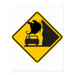 Falling Elephant Zone Highway Sign Postcards