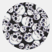 Falling Skulls Round Sticker