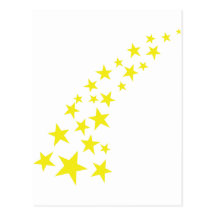 falling yellow stars postcards