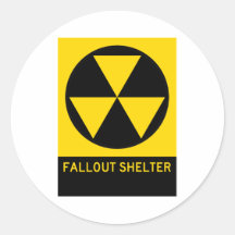 Fallout Shelter Highway Sign Round Sticker