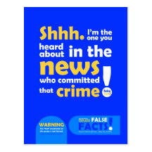 FALSE FACTS Criminal Postcard