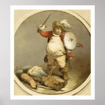 Falstaff with the Body of Hotspur, c.1786 (oil on Print