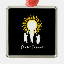 Family Is Love Sun Christmas Tree Ornaments