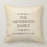 Family of Four Important Events Commemorative Throw Pillow