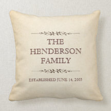 Family of Four Important Events Commemorative Throw Pillow