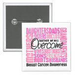 Family Square Breast Cancer Pinback Button