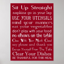 Family Table Rules Poster