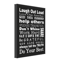 Family Values Wall Art Stretched Canvas Prints