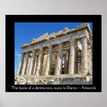 famous Aristotle QUOTE DEMOCRACY poster