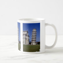 Famous inclined bell tower, the Leaning Tower of P Mugs
