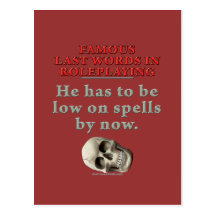 Famous Last Words in Roleplaying: Spells Post Cards