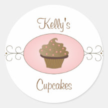 Fancy Cupcakes Round Stickers
