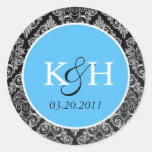 Fancy Damask Round Sticker