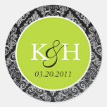 Fancy Damask Round Sticker
