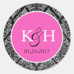 Fancy Damask Round Sticker