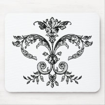 Fancy Fleurish BW Mouse Mats