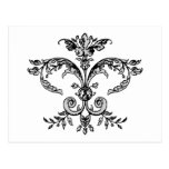 Fancy Fleurish BW Postcards