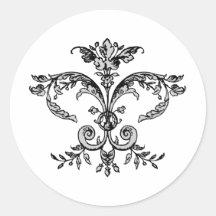 Fancy Fleurish BW Sticker