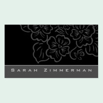 Fancy Floral Black Business Card business cards