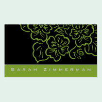 Fancy Floral Lime Green Business Card business cards