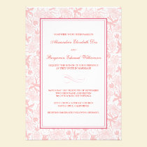 Fancy Floral Pale Pink Wedding Invitation invitations