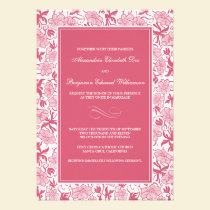 Fancy Floral Rose Wedding Invitation invitations