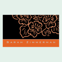Fancy Floral Tangerine Business Card business cards